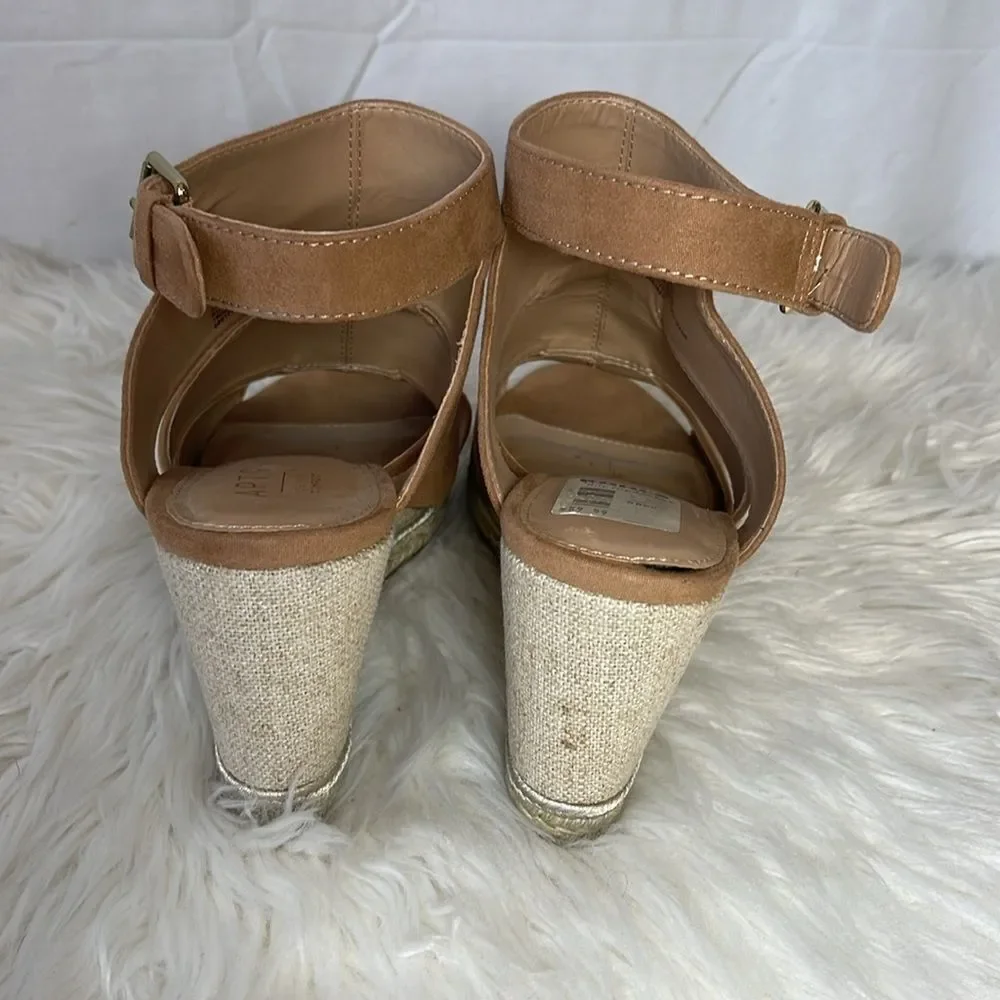 Apt. 9 Kohl's‎ Brown Business Wedge Dress Sandals Sz 9.5